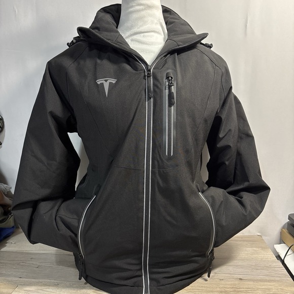 Womens S TESLA Black Puffer Hooded Winter Snow Jacket Coat